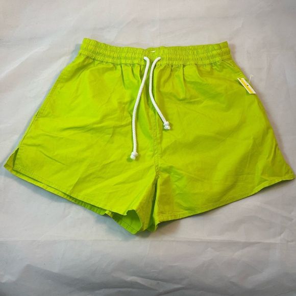 bp Pants - BP Shorts Athletic Neon Green Yellow Workout Sports Tie Waist Stretchy Cotton